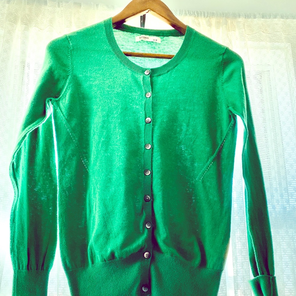 Old Navy green cardigan